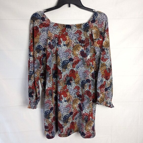 Christopher Banks Peasant Top XL NWT Square Neck Smocked Raglan Sleeve Blouse - Picture 2 of 6